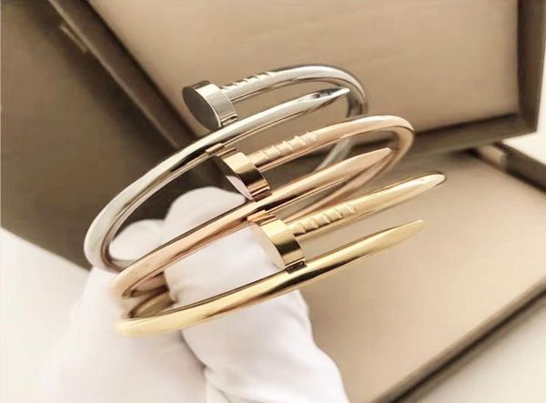 

fashion designer women039s bangle bracelet 18k gold nail bracelet boys girls valentine039s day wedding love gifts3419196, Black