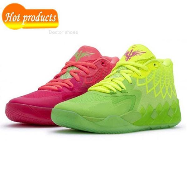 

size 14 og shoes roller ball og lamelo la melo basketball shoes 2022 new fashion mens mb 01 mb1 mlamelos rick and morty green red metallic g, Black