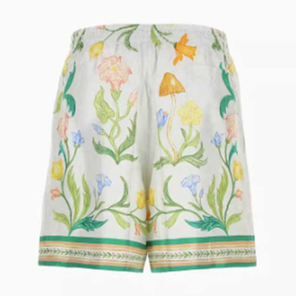 

casablanca summer fashion 23ss flower illustrated crack sketch print casual beachwear loose shorts for men and women, White;black