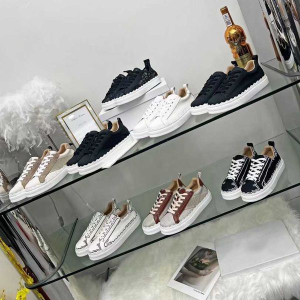 

casual shoes celebrity same style board 2023 new round toe colored canvas lace up low sneakers size 35-41, Black
