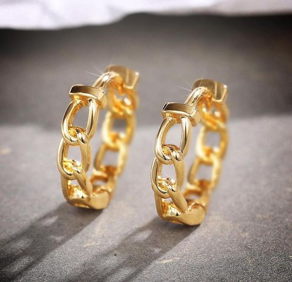 

hoop huggie fashion simple glossy chain earring ear buckle trend classic mini circle earrings for women statement jewelry drop s3740193, Golden;silver