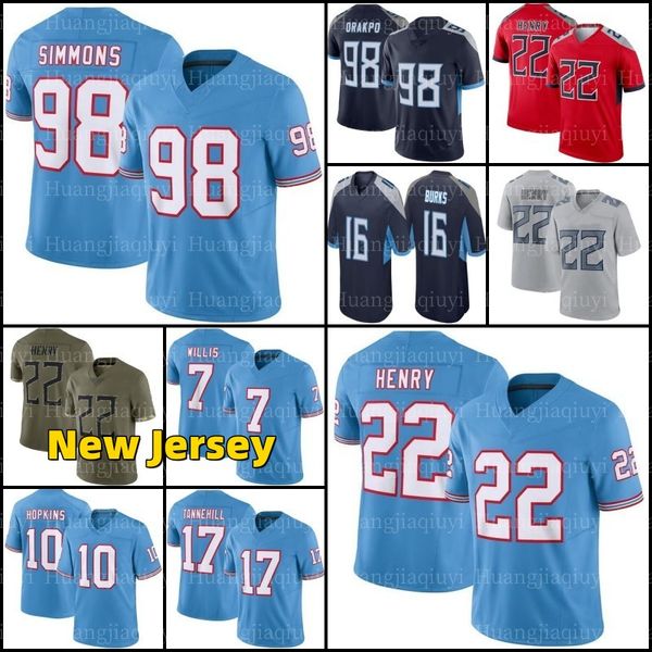 

8 will levis deandre hopkins derrick henry treylon burks football jerseys corey levin kevin byard skoronski eddie george steve mcnair ryan t, Black;red