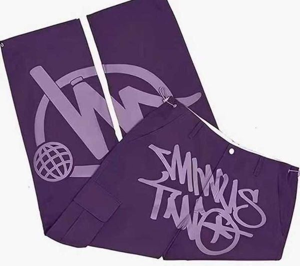 

men's pants minus two cargo harajuku casual loose punk rock straight wide leg trouser streetwear y2k pant retro street trend overalls e, Black