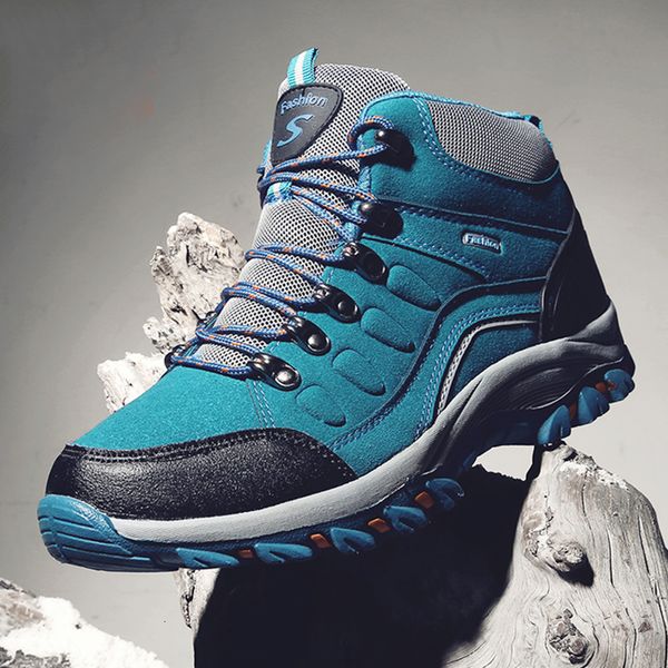 

dress shoes warm men boots plush antislip mens ankle outdoor platform male winter lace up hiking couple 3645 230725, Black