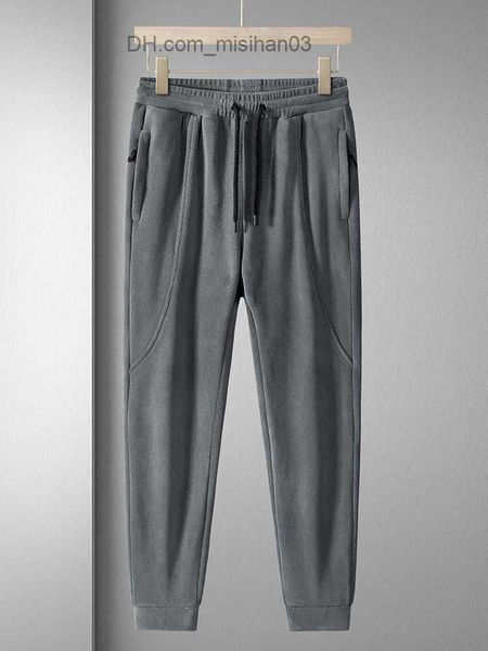 

men's pants men's pants winter zip pockets thick warm sweatpants men joggers sportswear casual track male plus size thermal fleece, Black