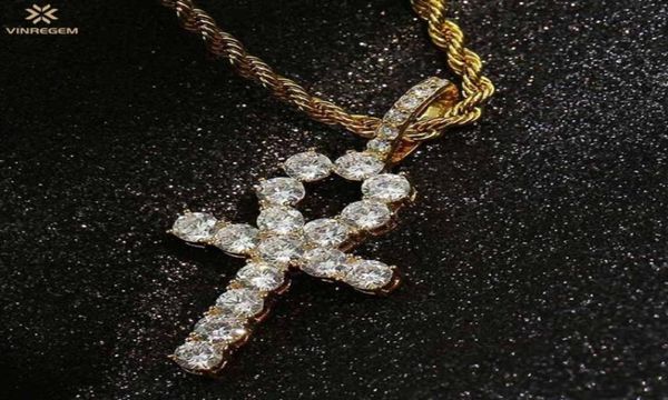 

other vinregem hip hop rock 925 sterling silver created moissanite fashion cross pendant necklace fine jewelry whole8737902