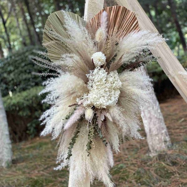 

Faux Floral Greenery Dried Flower Grass Natural Arch Arrangement Bridal Bouquet Wedding Decor Home Backdrop