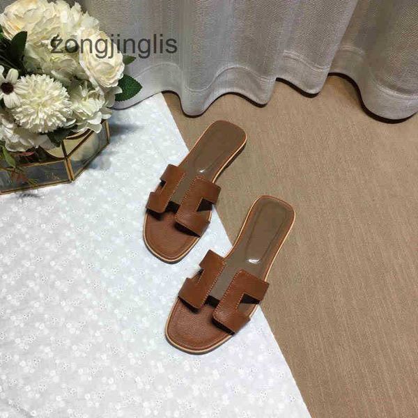 

women slipper 2023 h sandals oran shoes slippers designer slipper bear sandal fashion genuine leather summer luxury flat slides ladies beacs