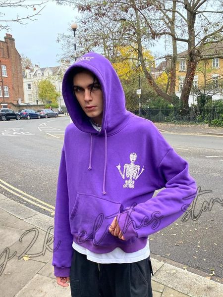 

mens hoodies sweatshirts y2k hoodie harajuku hip hop skull graphic print oversized sweatshirt punk rock retro gothic streetwear 230725, Black