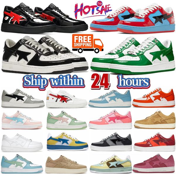 

sta casual shoes sk8 low men women color block shark black white pastel green blue suede mens womens trainers outdoor sports sneakers walkin