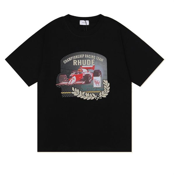 

2023 summer new short-sleeved t-shirt, heavy industry design with high-end fabric letter elements, the fashion index of the style. fabric em, White;black