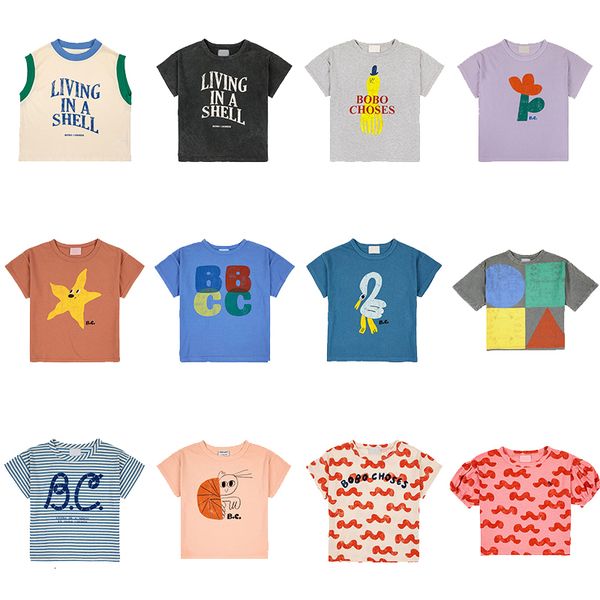 

clothing sets bobo childrens t shirt 2023 spring summer ins style baby boys and girls casual cartoon short sleeve 1 11y 230724, White