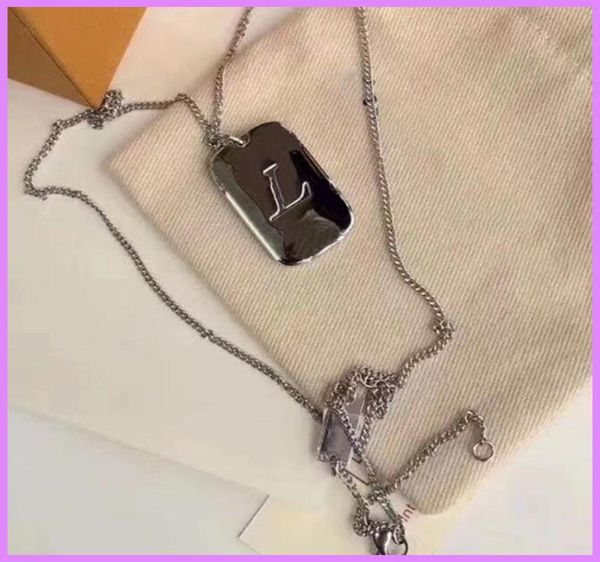 

2022 mens pendant necklace designer women necklaces square card necklace outdoor street fashion designers jewelry uni1215373, Silver