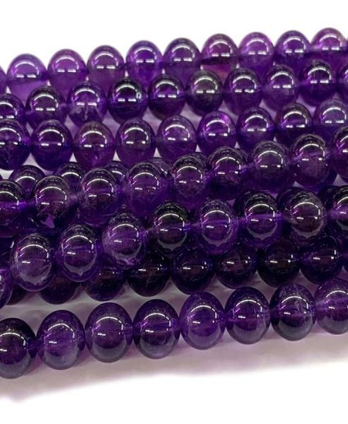 

whole natural grade amethyst purple crystal round loose stone beads 318mm fit jewelry diy necklaces or bracelets 155quot 06031791, Black