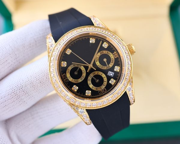 

highest quality, luxury watch, luxury men's watch, automatic movement (multi-function), luminous, shell dial, case set with 160 gemston, Slivery;brown