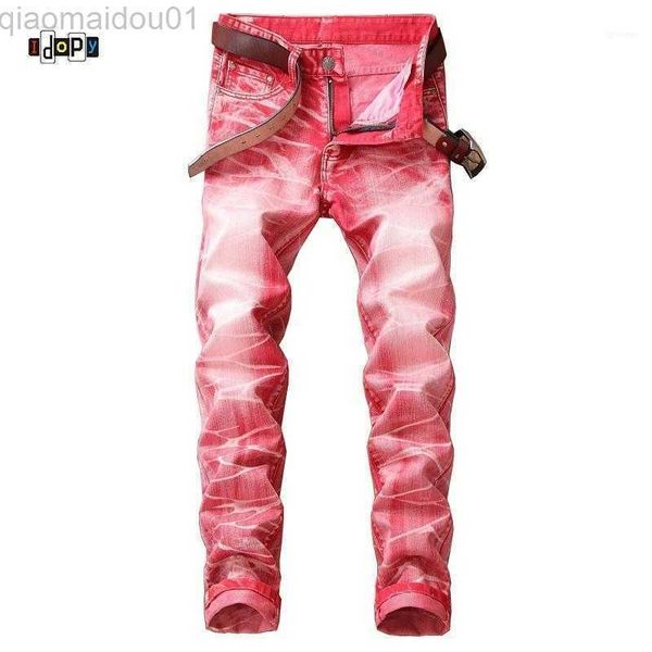 

men's jeans men's jeans idopy swag mens designer brand hip hop skinny stretch plus size washed high street slim fit pants for men1, Blue