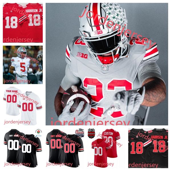 

2023 osu ohio state buckeyes football jersey college harrison jr. sonny styles emeka egbuka j.t. tuimoloau sawyer treveyon henderson, Black