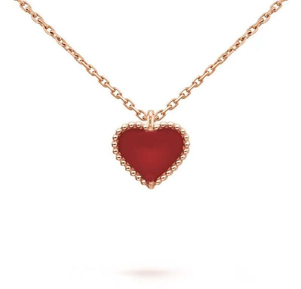 

sweet heart pendant necklace designer jewelry love necklaces four leaf clover sterling silver rose gold red heartshaped necklace 8316412