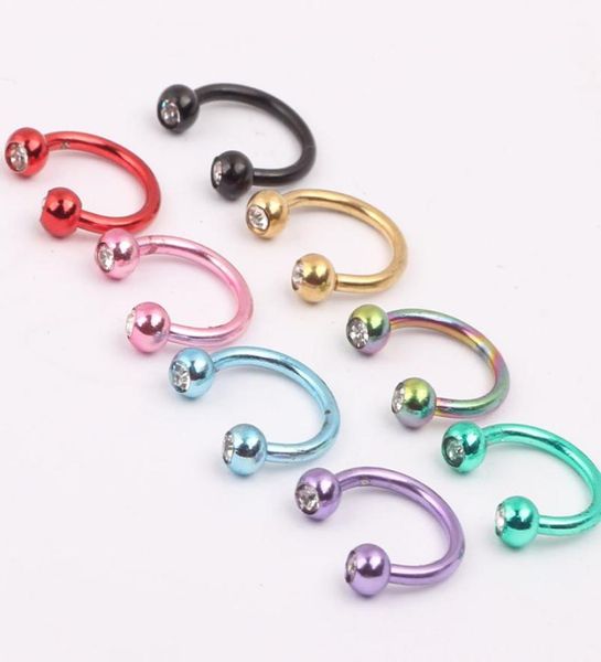 

plated colors nose stud n17 100pcslot body piercing jewelry stainless steel nose hoop ring5637574, Silver