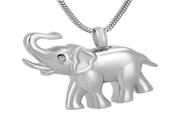 

ijd9743 elephant 316l stainless steel cremation pendant necklace pet ashes keepsake urn memory necklace9611391, Silver