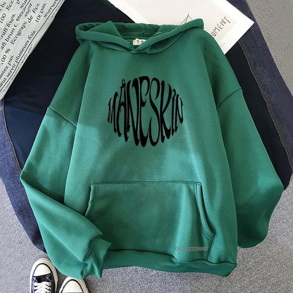 

womens hoodies sweatshirts maneskin hoodie fashion women oversized loose oneck harajuku pullovers hoody 11 colors 230725, Black