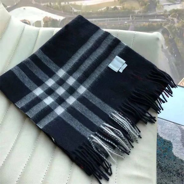

black red cashmere foulard designer winter scarf for men simply wool check plaid fringed brown womens luxury scarves wear comfortable washab, Blue;gray