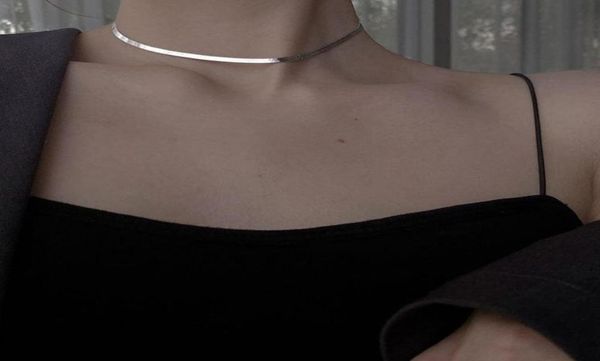 

chains 925 sterling silver custom bone chain necklace women temperament clavicle simple choker trendy accessories1971179