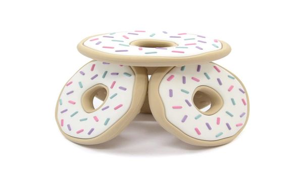 

whole bpa soft cute donut shape funny food grade silicone soft toy teether for baby teething rings toys5886853