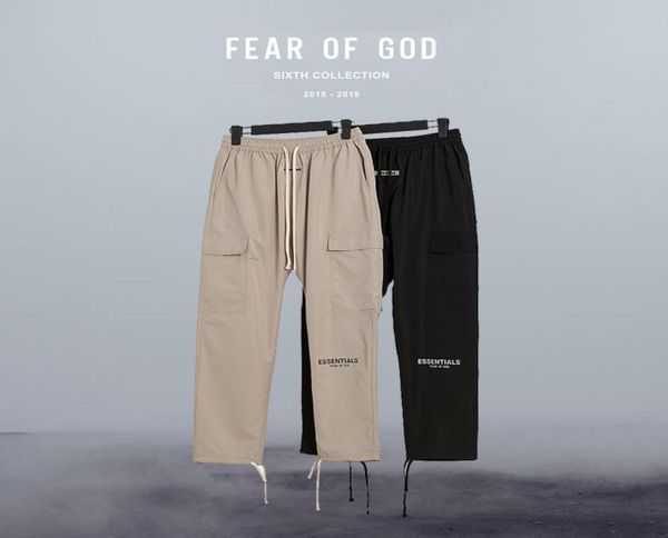 

casual straight trouser men's streetwear multiple pocket elasticity military tacitcal trousers men slim fat cargo pants1361009, Black