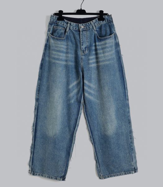 

men's plus size pants 2023ss unwashed selvedge mens raw denim jeans indigo small quantity wholesale price japanese style cotton japan r, Black;brown