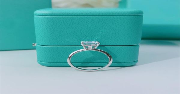 

square diamond single ring designer rings for women 925 sterling silver ring fashion brand diamonds rings luxury jewelry lady wedd8869893, Golden;silver