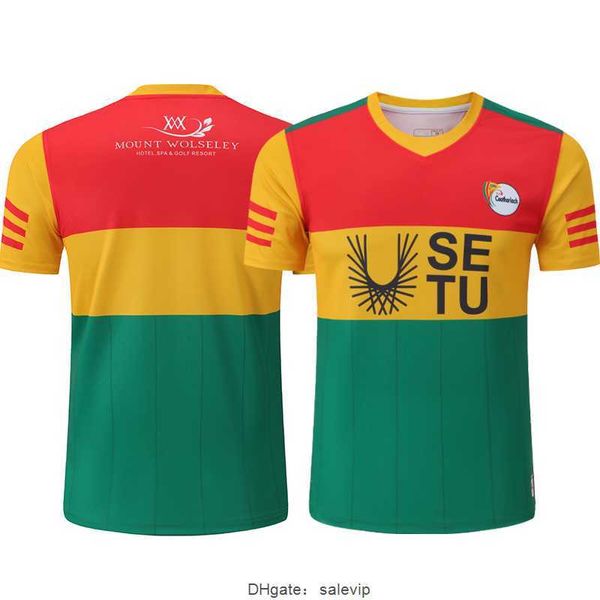 

2023 carlow gaa jersey 3 stripe home ireland men's shirt delivery size s-5xl, White;black