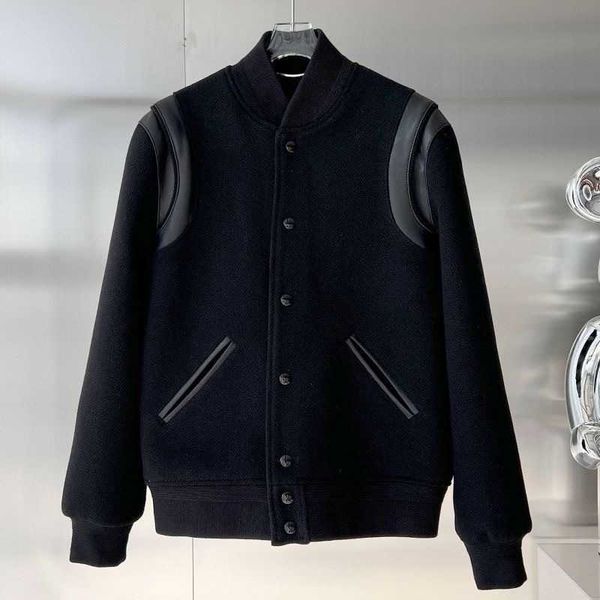 

american baseball jacket men women varsity jackets slp designer jacket saint classic panel woolen coat mens casual jacket, Black;brown