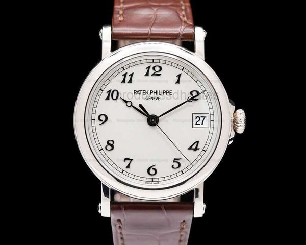 

superclone classical p luxury a elegant t ultra thin e 38mm*10mm k wrist watches new 5153 automatic white gold dhce 3k cal.324 high-end qual, Slivery;brown