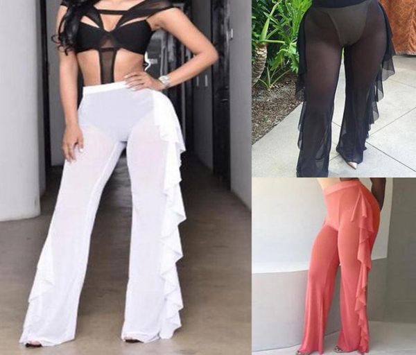 

women bikini cover up mesh sheer see through plus size swimwear bathing pants trousers swimsuit beachwear swimming suit1885118, White;black