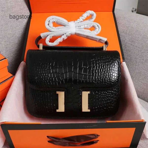 

women's constances bag metal sign crossbody crocodile tofu bags classic flap leather luxury designer tote pochette handbag shoulder bag