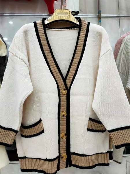 

women sweaters utumn winter knitting jackets loose dress cardiagn casual v-neck knits drop-shoulder sleeve sweater hoodies female outerwear, White;black