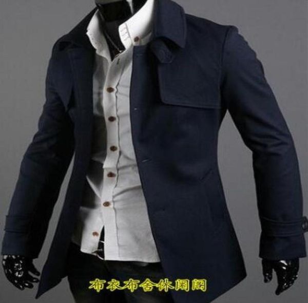 

casual woolen coat men trench coats overcoat mens cashmere coat casaco masculino inverno england business casual men039s clothi9405530, Black