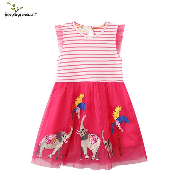 

new striped elephant skirt summer european and american princess skirt mesh cotton girls' dress, Red;yellow
