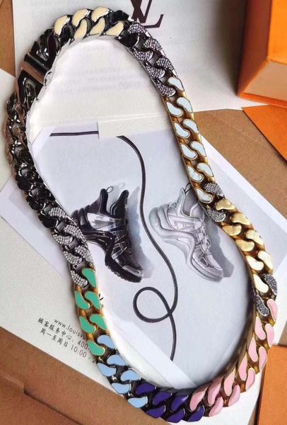 

hip hop bling fashion chains jewelry mens gold silver miami cuban link chain necklaces diamond iced out chian necklaces with box3280639
