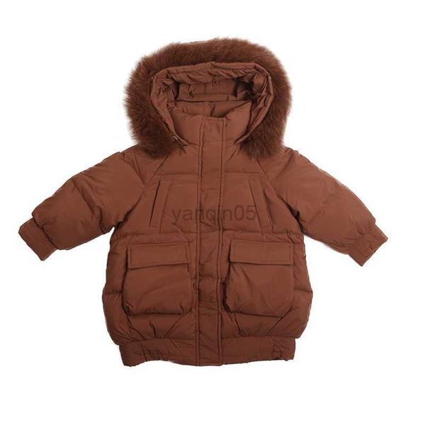 

down coat baby girl faux fur mogul down jacket winter teenage boys white duck down waterproof snowsuit for 2-14y hkd230725, Blue;gray