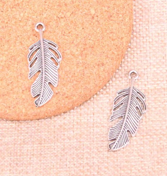 

46pcs charms feather 4016mm antique making pendant fitvintage tibetan silverdiy handmade jewelry2241708, Bronze;silver