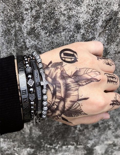 

men bracelet 4pcsset crown charms jewelry macrame beads bracelets braiding man luxury jewelry for women bracelet gift5495802, Golden;silver