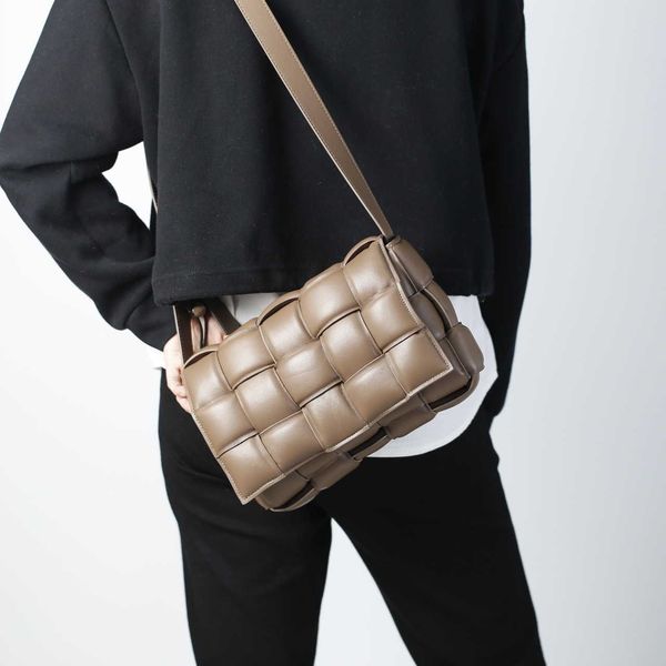 

designer bag cassette bags handmade woven bag pillow bag fetal sheep skin large woven casual women's bag leather shoulder crossbody bag