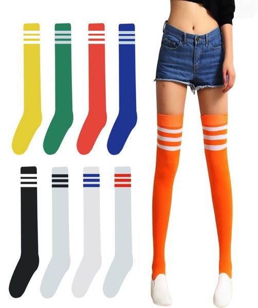 

2017 fashion striped over knee socks women cotton thigh high over the knee stockings for ladies girls cheerleaders socks 9415073, Black;white
