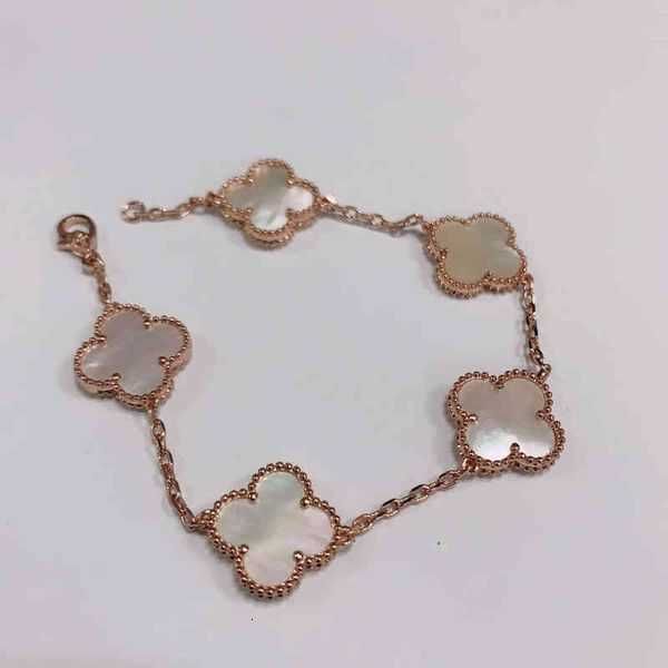 

925 sterling silver necklace clover bracelet female rose gold lucky birthday 2s1e5n8, Black