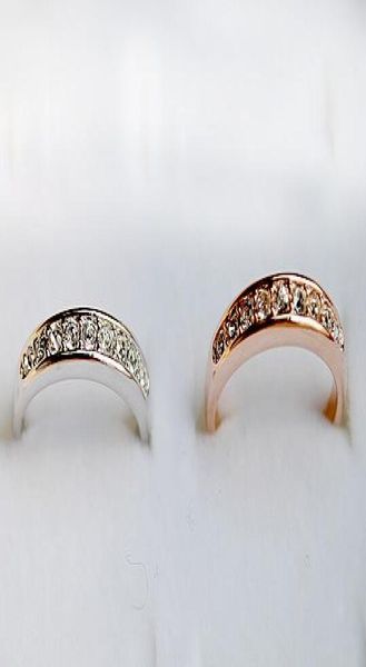 

girls fashion crystal ring bridal wedding ring silver gold plated band ring for women party gift6565660