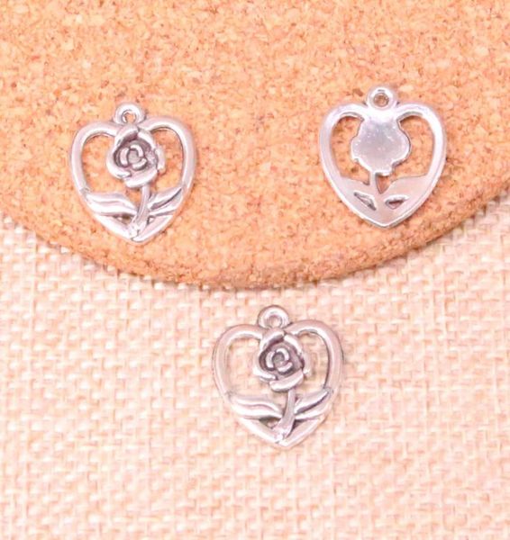 

92pcs charms heart flower 1816mm antique making pendant fitvintage tibetan silverdiy handmade jewelry6894195, Bronze;silver