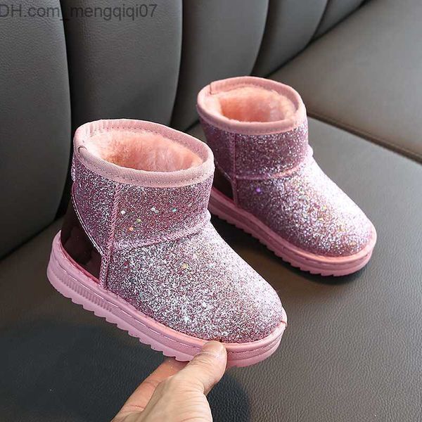 

sneakers plush warm children's snow boots 2023 winter new children's girls' sequin cotton boots thick velvet boots boys', Black;red