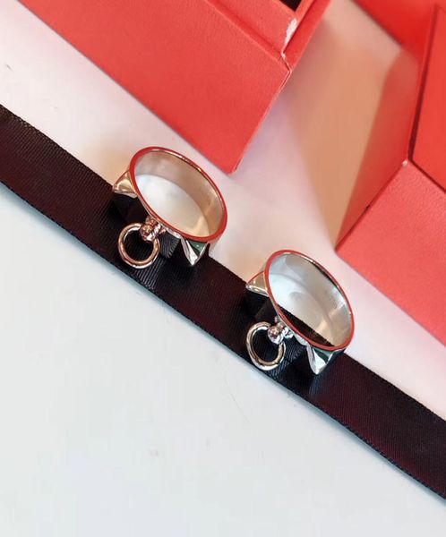 

brand pure 925 sterling silver jewelry for women lock rings lock design h silver rings wedding jewelry party luxury rings j1907047618, Slivery;golden